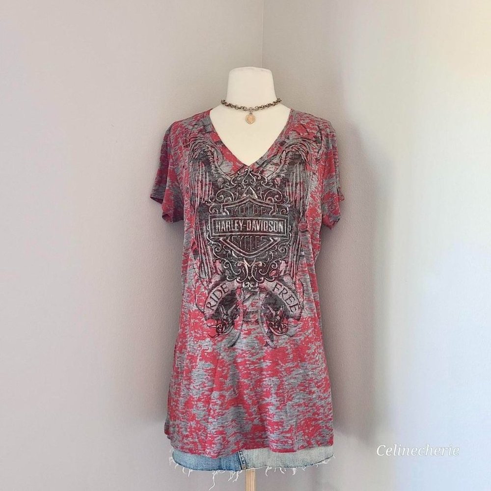 Vintage y2k Harley Davidson Grunge Biker Tee